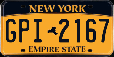NY license plate GPI2167