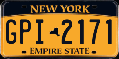 NY license plate GPI2171
