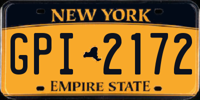 NY license plate GPI2172