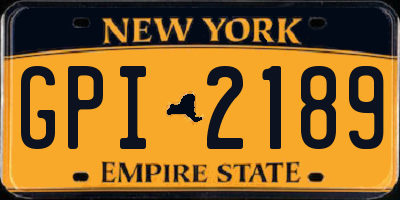 NY license plate GPI2189