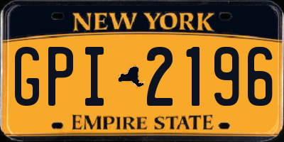 NY license plate GPI2196