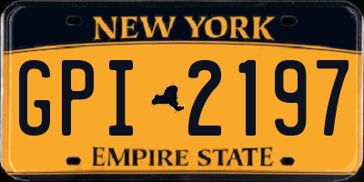NY license plate GPI2197
