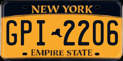 NY license plate GPI2206