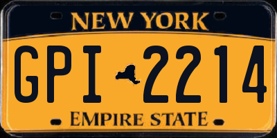 NY license plate GPI2214