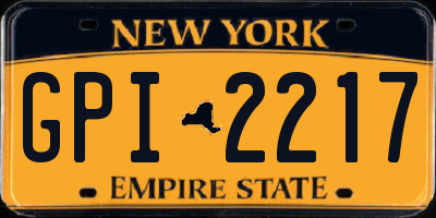 NY license plate GPI2217