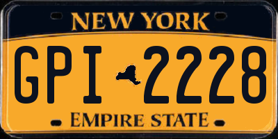 NY license plate GPI2228
