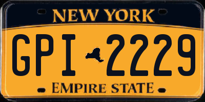 NY license plate GPI2229