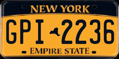 NY license plate GPI2236