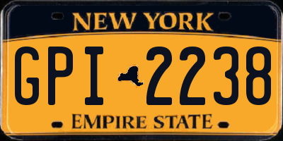 NY license plate GPI2238