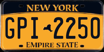 NY license plate GPI2250