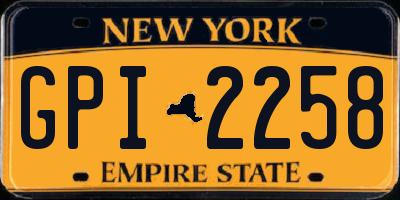 NY license plate GPI2258