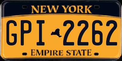 NY license plate GPI2262