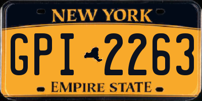 NY license plate GPI2263