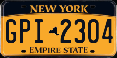 NY license plate GPI2304