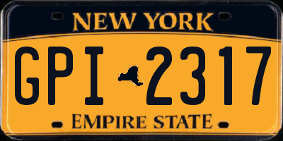 NY license plate GPI2317