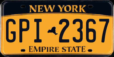 NY license plate GPI2367