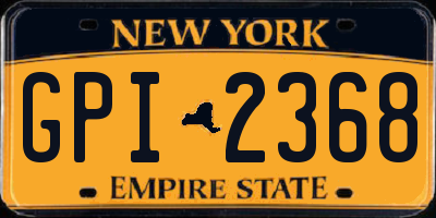 NY license plate GPI2368