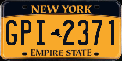 NY license plate GPI2371