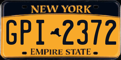NY license plate GPI2372