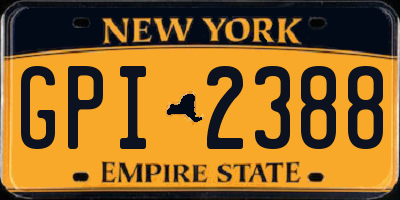NY license plate GPI2388