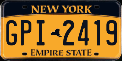 NY license plate GPI2419