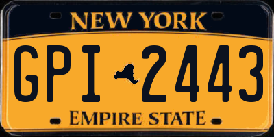 NY license plate GPI2443