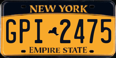 NY license plate GPI2475