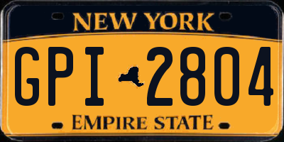 NY license plate GPI2804