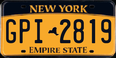 NY license plate GPI2819