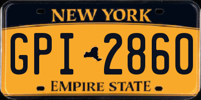 NY license plate GPI2860