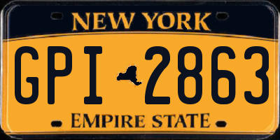 NY license plate GPI2863
