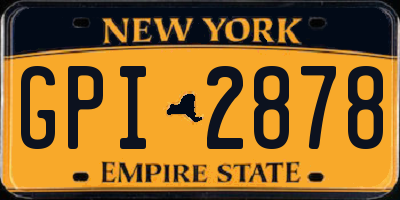 NY license plate GPI2878