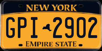 NY license plate GPI2902