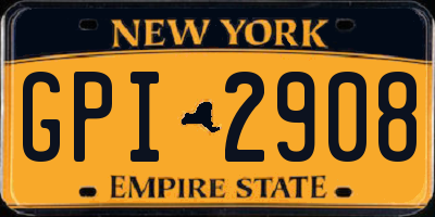 NY license plate GPI2908