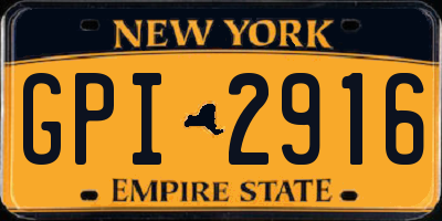 NY license plate GPI2916
