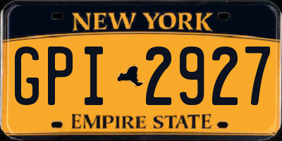NY license plate GPI2927