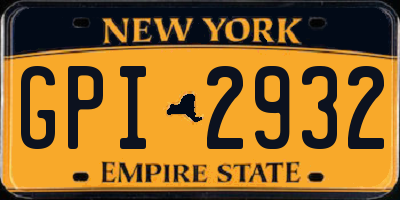 NY license plate GPI2932