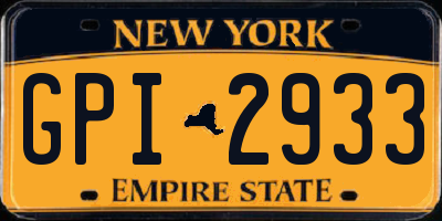 NY license plate GPI2933