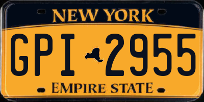 NY license plate GPI2955