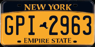 NY license plate GPI2963