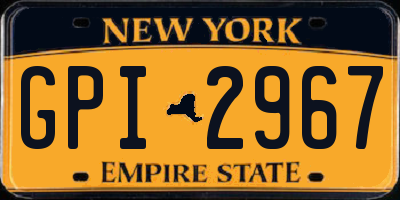 NY license plate GPI2967