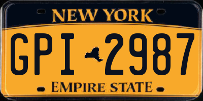 NY license plate GPI2987