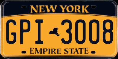 NY license plate GPI3008