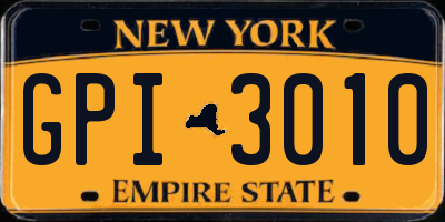 NY license plate GPI3010
