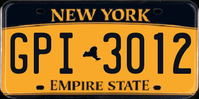 NY license plate GPI3012