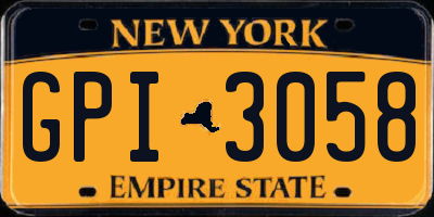 NY license plate GPI3058
