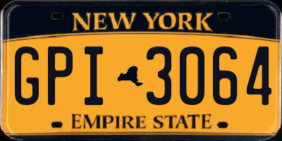 NY license plate GPI3064