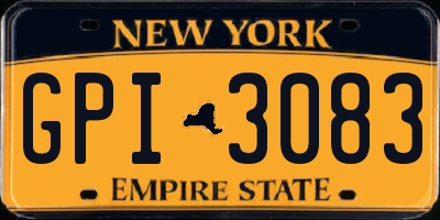 NY license plate GPI3083