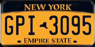 NY license plate GPI3095