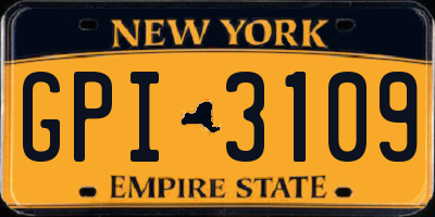 NY license plate GPI3109